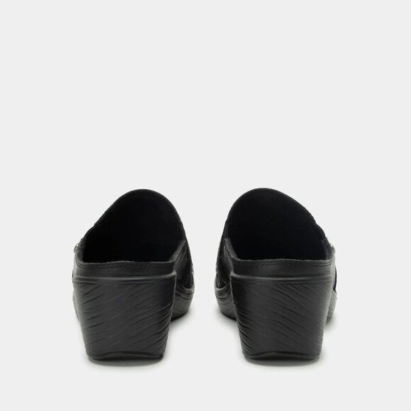 NEW ALEGRIA Leather Sereniti Comfort Clogs in black for women 725 4m2 - Picture 4 of 8